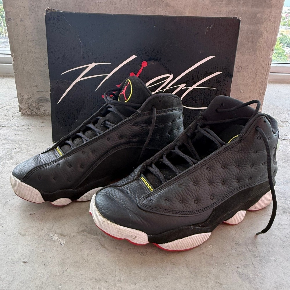 Jordan Black Basketball Shoes Mens 8.5 Air Jordan 13 Retro Playoffs 414571-062